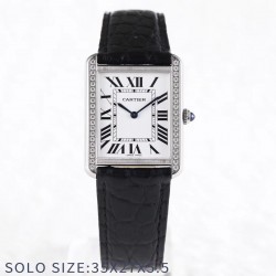 Tank Solo Ladies 35mm AF SS White Dial Ronda Quartz