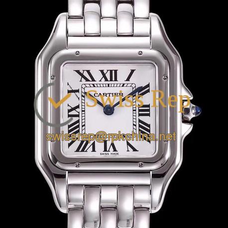 Replica Panthere de Cartier Medium Ladies WSPN0007 KOR Stainless Steel White Dial Swiss Ronda Quartz