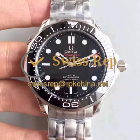 Replica Omega Seamaster Diver 300M 212.30.41.20.01.003 BP Stainless Steel Black Dial Swiss 2824-2