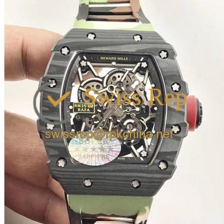 Replica Richard Mille RM35-02 Rafael Nadal KV Forged Carbon Skeleton Dial M8215