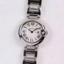 Replica Cartier Ballon Bleu 28MM Ladies Stainless Steel Silver Dial Swiss Quartz