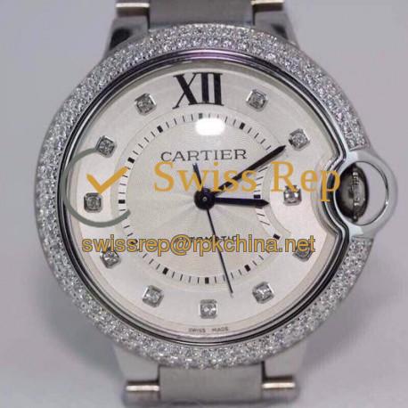 Replica Cartier Ballon Bleu 36MM Stainless Steel Silver Dial Swiss 2688