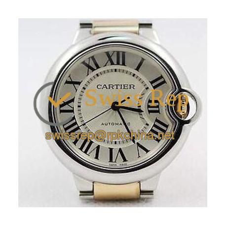 Replica Cartier Ballon Bleu 36MM Stainless Steel & Rose Gold Silver Dial Swiss 2671