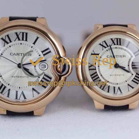 Replica Cartier Ballon Bleu 36MM Rose Gold Swiss Silver Dial Swiss 2671