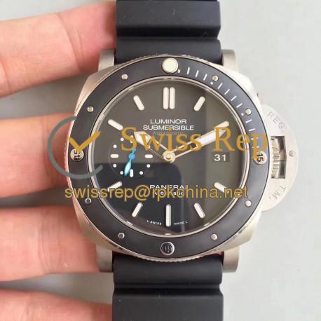 Replica Panerai Luminor Submersible 1950 Amagnetic 3 Days PAM1389 ZF Titanium & Black Ceramic Black Dial Swiss P9010