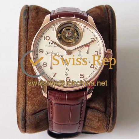 Replica IWC Portugieser Tourbillon Mystere Retrograde IW504602 ZF Rose Gold White Dial Swiss Tourbillon