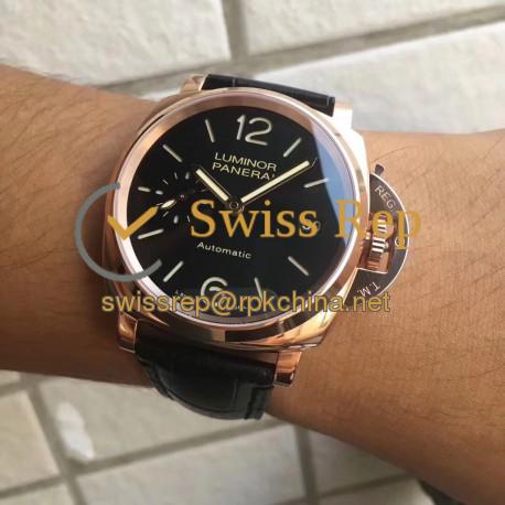 Replica Panerai Luminor Due PAM908 FU VS Rose Gold Black Dial Swiss OP XXXIV