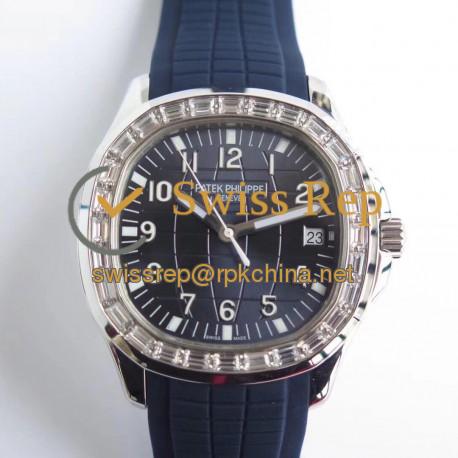 Replica Patek Philippe Aquanaut Jumbo 5167 KM Stainless Steel & Diamond Blue Dial Swiss 324SC