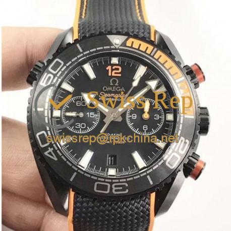 Replica Omega Seamaster Planet Ocean 600M Chronograph Deep Black 215.92.46.51.01.001 OM PVD Black Dial Swiss 9900