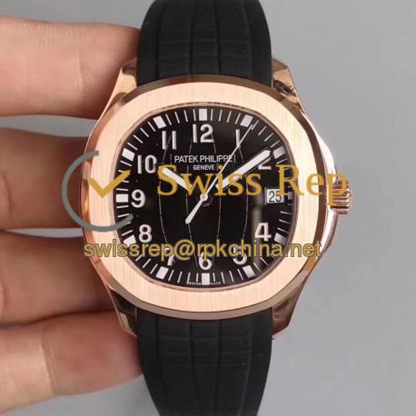 Replica Patek Philippe Aquanaut Jumbo 5167R MP Rose Gold Black Dial Swiss 324SC