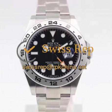 Replica Rolex Explorer II 216570 2018 V7 Stainless Steel Black Dial Swiss 3187