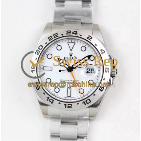 Replica Rolex Explorer II 216570 2018 V7 Stainless Steel White Dial Swiss 3187