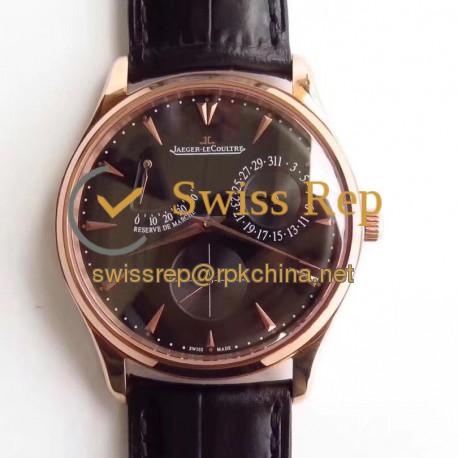 Replica Jaeger-LeCoultre Master Ultra Thin Reserve De Marche 1372520 SW Rose Gold Chocolate Dial Swiss Caliber 938A/1