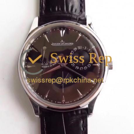 Replica Jaeger-LeCoultre Master Ultra Thin Reserve De Marche 1378480 SW Stainless Steel Black Dial Swiss Caliber 938A/1