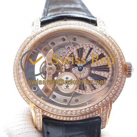 Replica Audemars Piguet Royal Millenary 4101 15350 V9 Rose Gold & Diamonds Rose Gold Skeleton Dial Swiss 4101