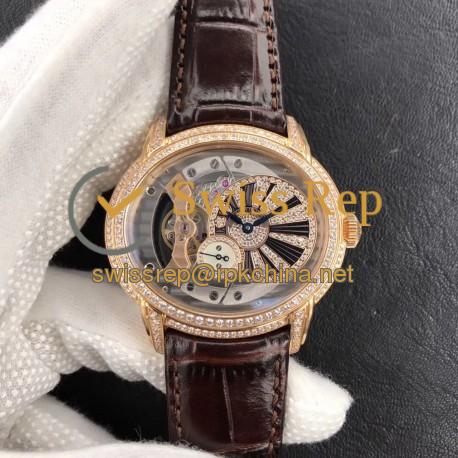 Replica Audemars Piguet Royal Millenary 4101 15350 V9 Yellow Gold & Diamonds Rose Gold Skeleton Dial Swiss 4101