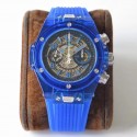 Replica Hublot Big Bang Unico Blue Sapphire 411.JL.4809.RT OX Blue Sapphire Crystal Skeleton Dial Swiss HUB1242