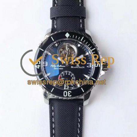 Replica Blancpain Fifty Fathoms Tourbillon 8 Days 5025-1530-52A JB Stainless Steel Black Dial Swiss 25A