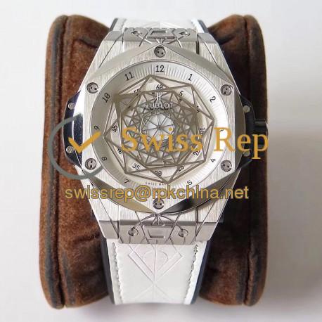 Replica Hublot Big Bang Sang Titanium White 415.NX.2027.VR.MXM18 TMF Titanium White Dial Swiss HUB1213 UNICO Manufacture