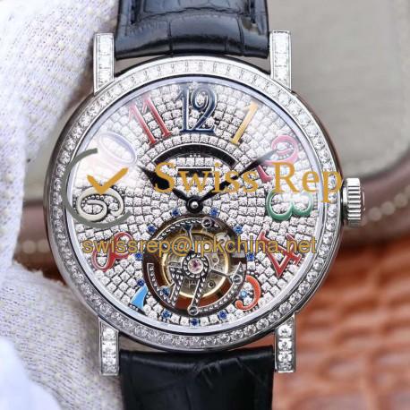 Replica Franck Muller Round Color Dreams Tourbillon TWL Stainless Steel & Diamonds Diamond Dial Swiss Tourbillon