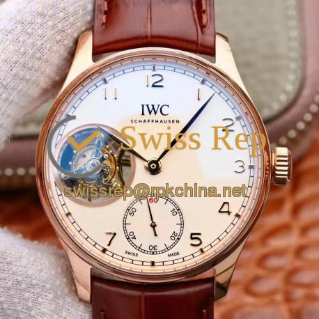 Replica IWC Portugieser Tourbillon IW546302 ZF Rose Gold White Dial Swiss Tourbillon