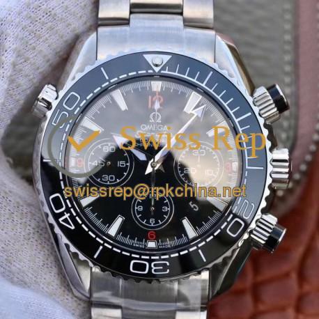 Replica Omega Seamaster Planet Ocean 600M Chronograph 232.30.46.51.01.003 Noob Stainless Steel Black Dial Swiss 7750