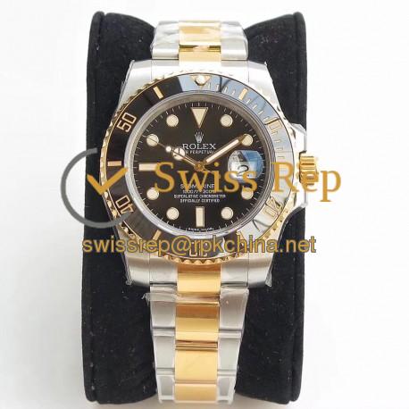 Replica Rolex Submariner Date 116613LN VR 18K Yellow Gold Wrapped & Stainless Steel Black Dial Swiss 2836-2