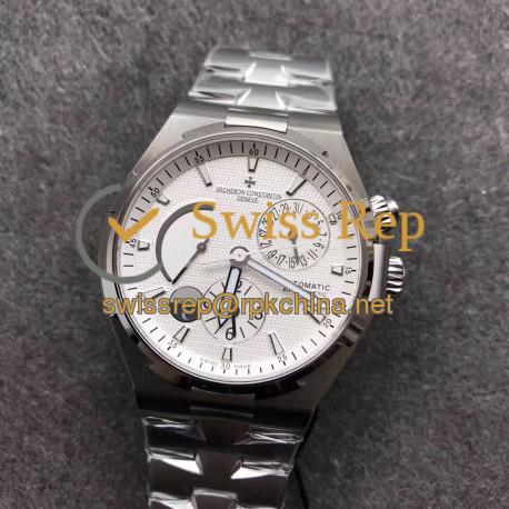 Replica Vacheron Constantin Overseas Dual Time 47450/B01A-9226 TWA Stainless Steel Silver Dial Swiss 1222 SC