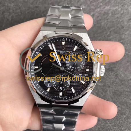 Replica Vacheron Constantin Overseas Dual Time 47450/B01A TWA Stainless Steel Black Dial Swiss 1222 SC