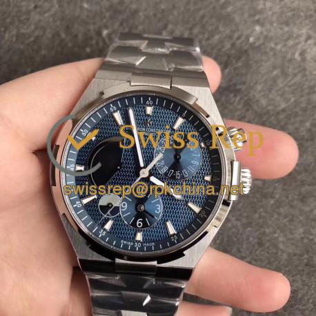 Replica Vacheron Constantin Overseas Dual Time 47450 TWA Stainless Steel Blue Dial Swiss 1222 SC