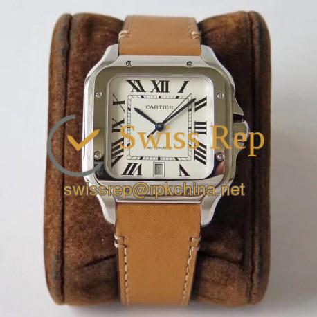 Replica Cartier Santos De Cartier Large 2018 WSSA0009 KOR Stainless Steel White Dial M9015