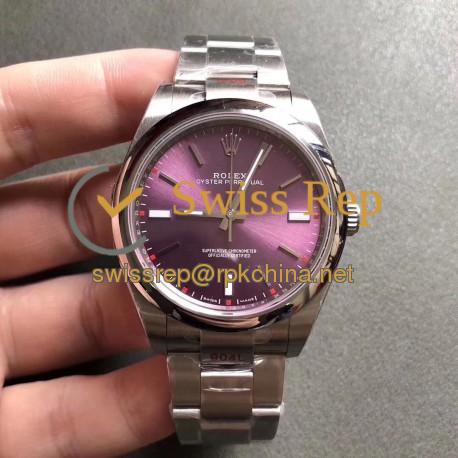 Replica Rolex Oyster Perpetual 39 114300 GM Stainless Steel 904L Red Dial Swiss 3132