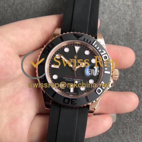 Replica Rolex Yacht-Master 40 116655 Noob Rose Gold Black Dial Swiss 3135