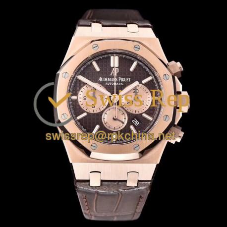 Replica Audemars Piguet Royal Oak Chronograph 26331 OM Rose Gold Chocolate Dial Swiss 7750