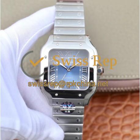 Replica Cartier Santos De Cartier Large Automatic WSSA0009 BV Stainless Steel Blue Dial M9015