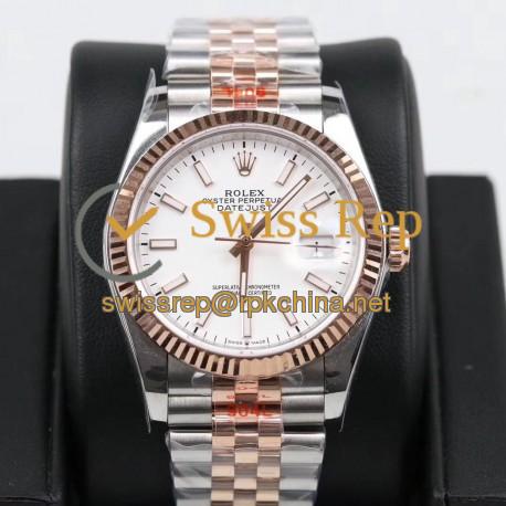 Replica Rolex Datejust 36MM 116231 GM Stainless Steel 904L & Rose Gold White Dial Swiss 2824-2