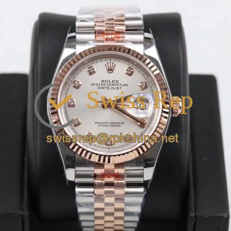 Replica Rolex Datejust 36MM 116231 GM Stainless Steel 904L & Rose Gold Silver Dial Swiss 2824-2