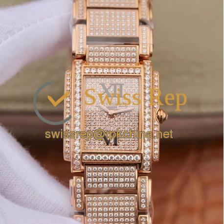 Replica Patek Philippe Ladies Twenty-4 4910/11R AW Rose Gold & Diamond Diamond Dial Swiss Ronda Quartz