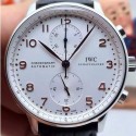 Replica IWC Portuguese IW371401 Chronograph Stainless Steel White Dial Rose Gold Markers Swiss IWC 89000