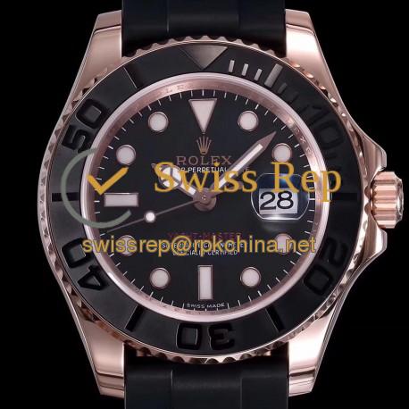 Replica Rolex Yacht-Master 40 116655 DJ Rose Gold Black Dial Swiss 2836-2