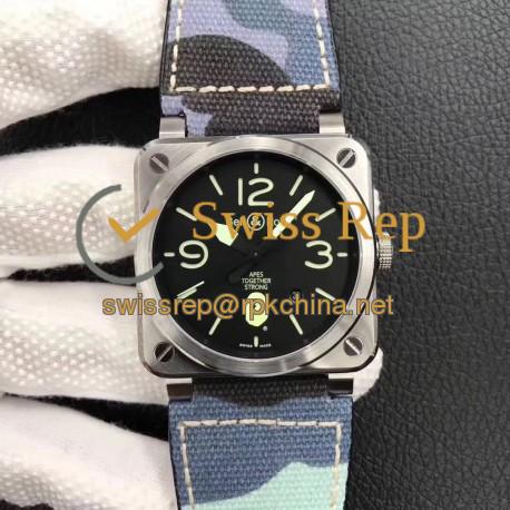 Replica Bell & Ross BR 03-92 Steel Bape Noob V3 Stainless Steel Black Apes Dial M9015