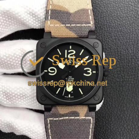 Replica Bell & Ross BR 03-92 PVD Bape Noob V3 PVD Black Apes Dial M9015