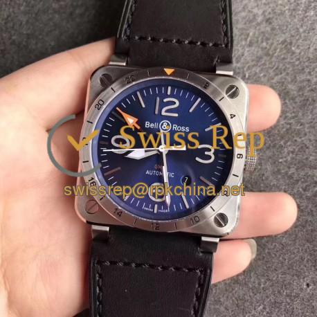 Replica Bell & Ross BR 03-93 GMT Noob Stainless Steel Blue Dial Swiss 2836-2