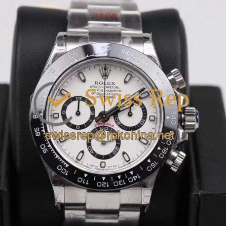 Replica Rolex Daytona Cosmograph 116500LN GM Stainless Steel 904L White Dial Swiss 4130 Run 6@SEC