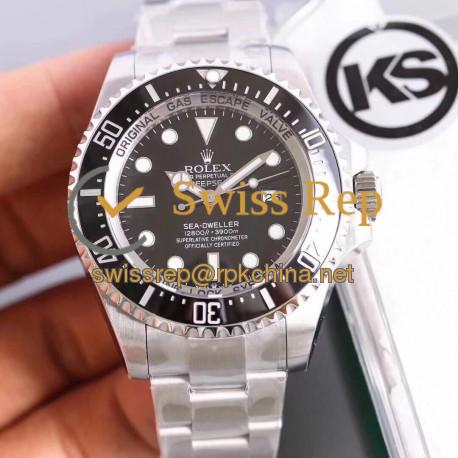 Replica Rolex DEEPSEA 126600 KS Stainless Steel Black Dial Swiss 2836-2