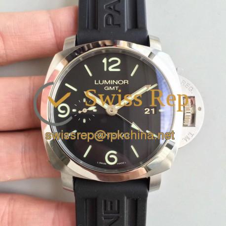 Replica Panerai Luminor Marina 1950 3 Days GMT PAM320 VS V2 Stainless Steel Black Dial Swiss P9001