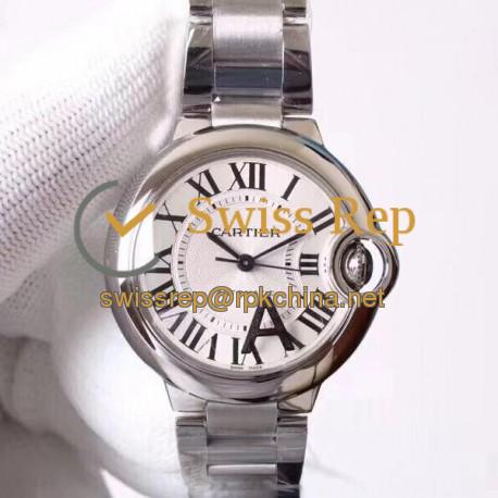 Replica Ballon Bleu De Cartier 33MM W6920071 AF Stainless Steel Silver Dial Seiko NH05A