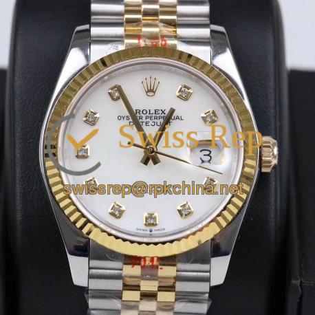 Replica Rolex Datejust 36MM 116233 GM Stainless Steel 904L & Yellow Gold White Dial Swiss 2824-2