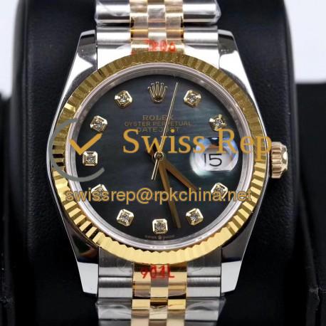 Replica Rolex Datejust 36MM 116233 GM Stainless Steel 904L & Yellow Gold Grey Mother Of Pearl Dial Swiss 2824-2