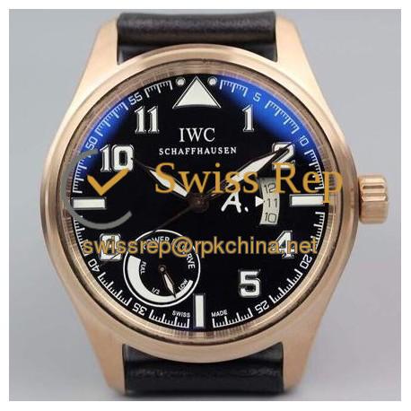 Replica IWC Pilot Antoine De Saint Expert IW320103 42MM Power Reserve Rose Gold Black Dial Swiss 79320